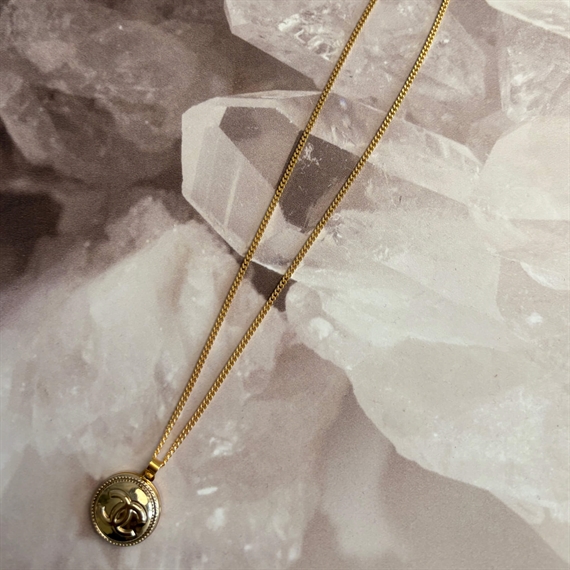 Vintage Treasures Halskæde M. Chanelknap, Guld